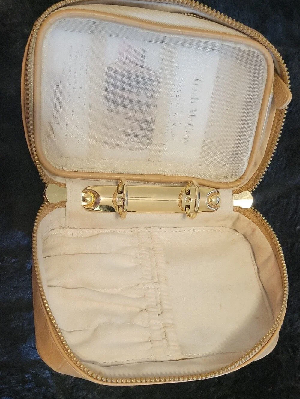 Trish McEvoy Neutral Tan Embossed Makeup Pouch